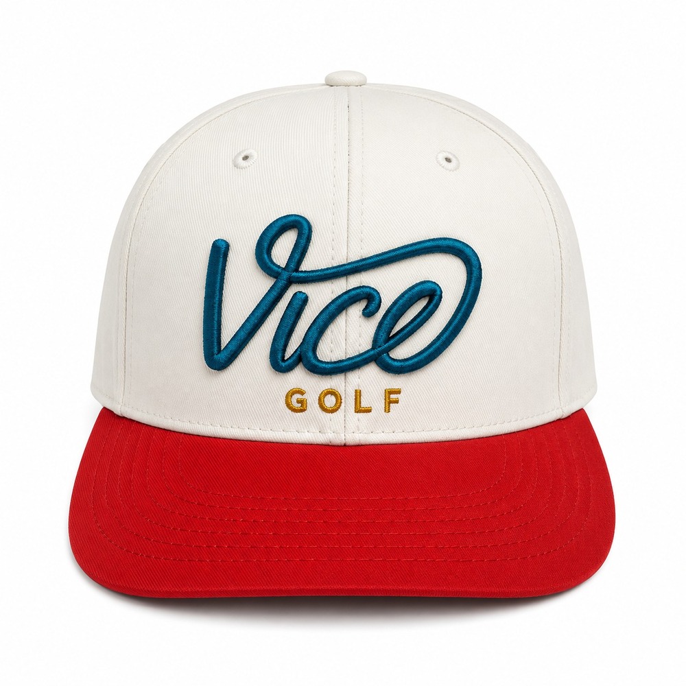 Vice Golf Crew Snapback Hat Cap Men's Embroidered Logo Cotton 6 Panel Preppy